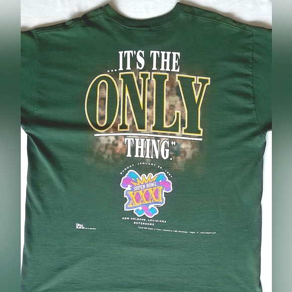 Vintage GreenBay Packers Vince Lombardi Authentic Superbowl XXXI 1997 T-Shirt - Picture 6 of 7